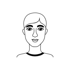 Poster - Male face in doodle style.