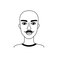 Poster - Male face in doodle style