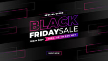 Sales Promotion Banner Vector For Black Friday Sale
