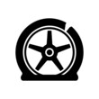 Tyre damage black glyph icon. Vehicle accident. Car tire defects. Bad road conditions. Defective equipment. Tire blowout risk. Silhouette symbol on white space. Vector isolated illustration