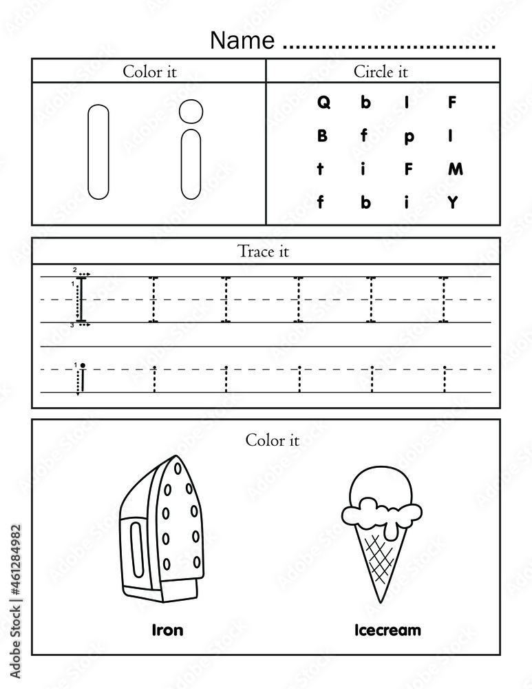 English alphabet letters tracing line printable worksheet with cute ...