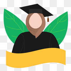 Hijab graduation vector illustration. a female  wearing Islamic graduation ceremony