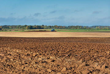 Canvas Print - View to plowed field.