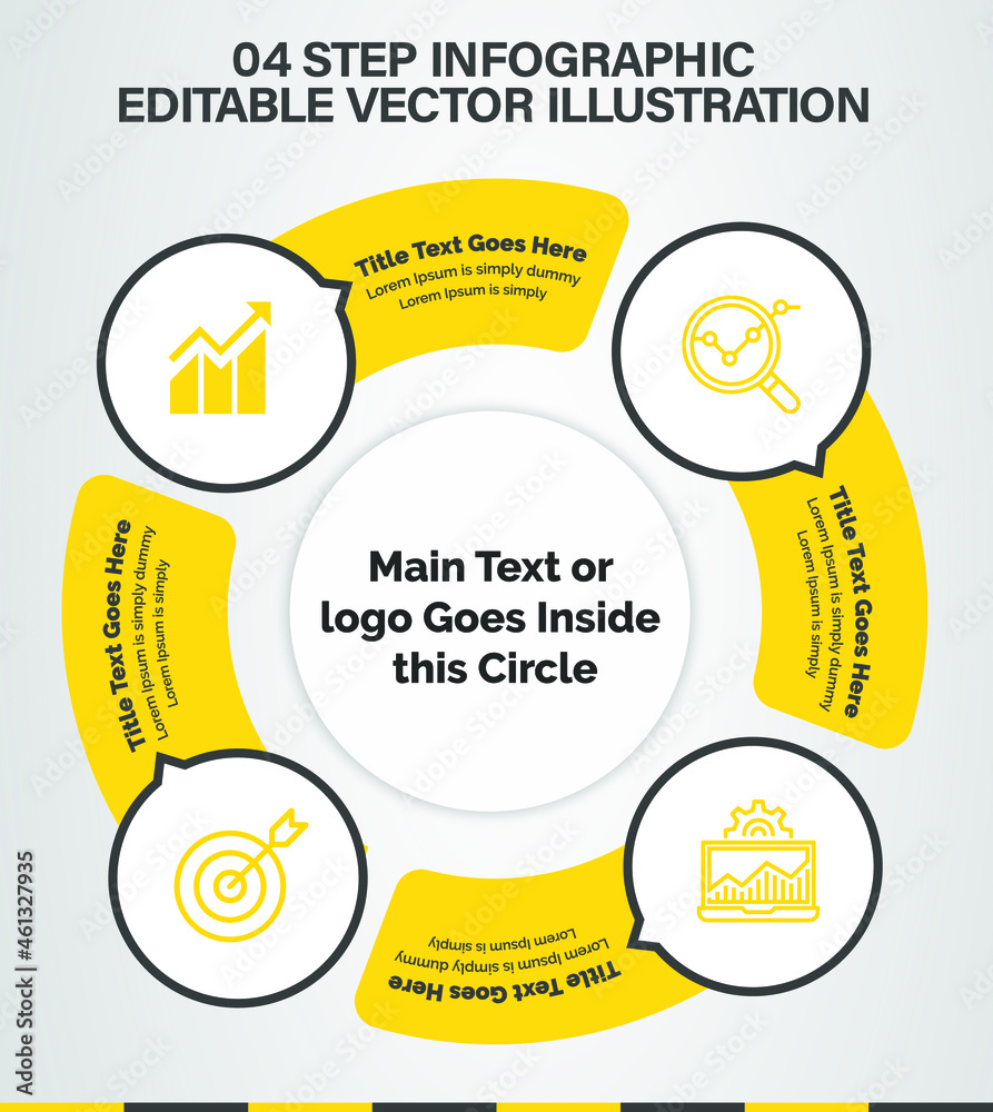 4 Steps Infographics Design Template - Graph, banner , Pie chart ...