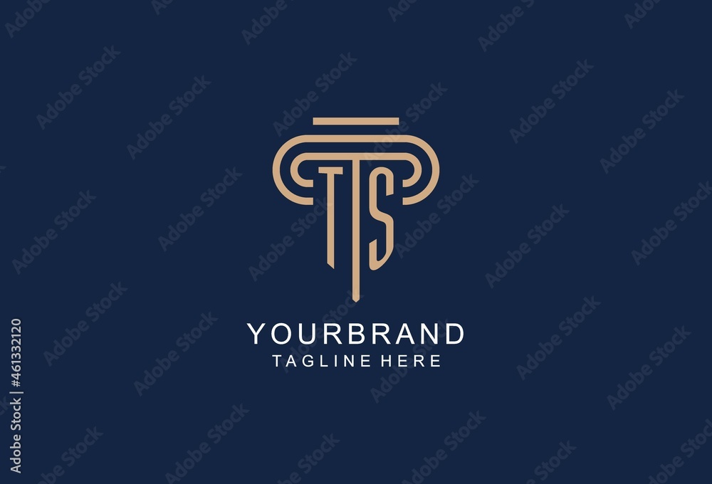 TS initial pillar logo, elegant and luxury law firm logo Stock Vector ...