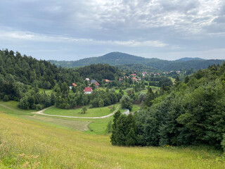 View of the settlement Lokve and the forest area of Gorski kotar - Croatia (Pogled na naselje Lokve i šumsko područje Gorskog kotara - Hrvatska)