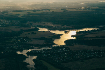 aerial view of forest at autumn