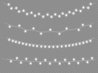 Wall Mural - led neon lights white christmas garland decoration