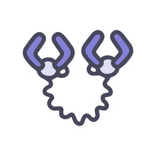 Nipple Clamps Color Vector Doodle Simple Icon