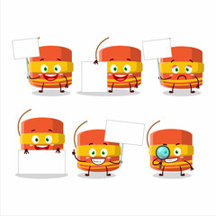 Canvas Print - Cylindrical firecracker cartoon character bring information board