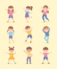 Sticker - set of happy kids