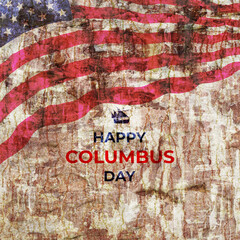 Wall Mural - Happy Columbus day card