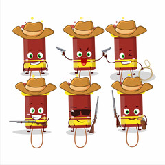 Poster - Cool cowboy bubble blaster firework cartoon character with a cute hat