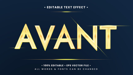 Poster - Avant Gold Elegant 3d Text Style Effect. Editable illustrator text style.