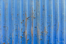 Old Grunge Rusty Wave Stripe Steel Container Metal Wall Texture Pattern For Background