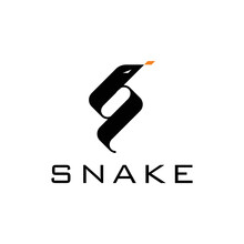 Abstract Snake Simple Illustration Logo Template