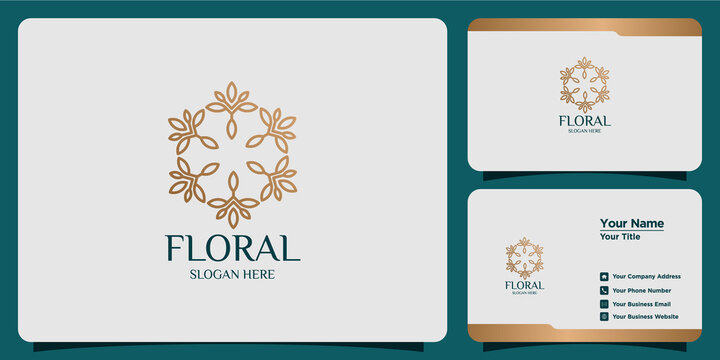 elegant floral logo and business card set