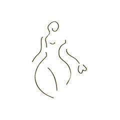 Wall Mural - silhouette of a woman line art illustration