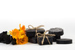 group of handmade cosmetics with activated carbon