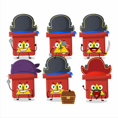 Sticker - Cartoon character of dynamite blasting machine with various pirates emoticons