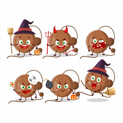 Wall Mural - Halloween expression emoticons with cartoon character of firecracker ball