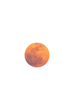 Isolated New, Red, Full Moon On White