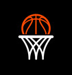 basketball logo simple stylized line drawing