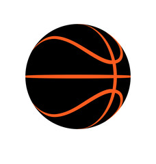 Wall Mural - stealth inverted black and orange basketball