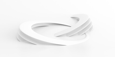 Aufkleber - Abstract of white lines background, Minimal dynamic shape, 3d rendering.