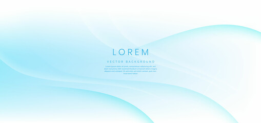 Wall Mural - Abstract wave trendy geometric abstract background with white and blue gradient.