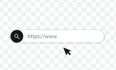 Poster - Search bar, search boxes with shadow on transparent background - stock vector.