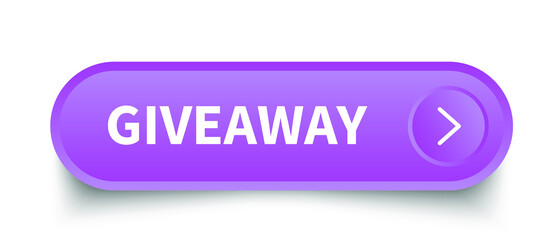 Poster - giveaway button. giveaway square 3d push button. Vector illustration