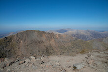 View From The Top Of Mount Snowdon In Wales.