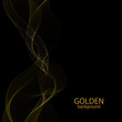 © Kateryna - Wave with golden shimmery particles on a black background. Festive design element. eps 10