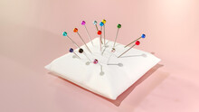 Pin Cushion Composition 3d Render