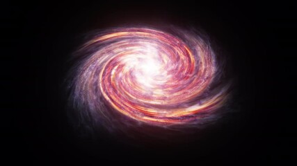 Wall Mural - seamless loop of spiral red galaxy rotation in space filled with stars and nebulae. bright galactic 