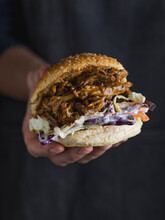 Dry Rubbed and Smoked Pulled Pork Burger