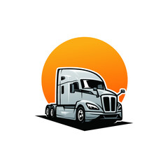 Poster - freight truck isolated vector for illustrations