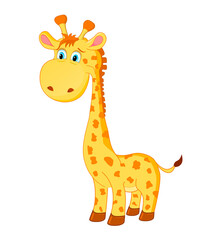  Cute cartoon baby giraffe vector illustration
