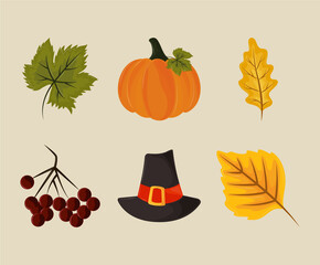 Poster - thanksgiving celebration icons