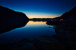 Fishing vacation in Selje Norway. the blue hour on the fjord.