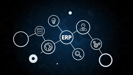Business, Technology, Internet and network concept. Enterprise Resource Planning ERP corporate company management.