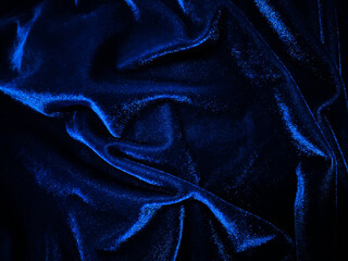 Wall Mural - Blue velvet fabric texture used as background. Empty blue fabric background of soft and smooth textile material. There is space for text.