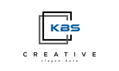 creative initial letters KBS square logo design concept vector