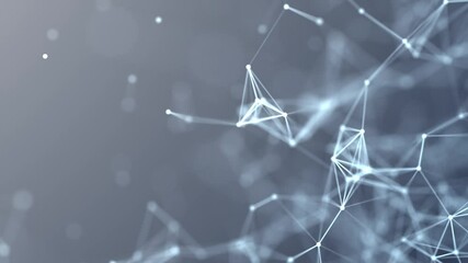 Network structure triangles background with dots and lines. Futuristic polygonal background. Artificial intelligence. Big data technology .3d rendering.