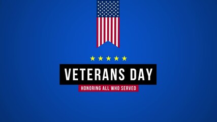 Wall Mural - Veterans day, honoring all who served. Thank you for your service veterans. American flag elements and blue background 4K