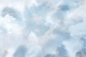 Sticker - Watercolor Cloud Background. Grunge Texture with salted splashes.