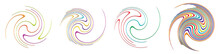  Spiral, Swirl, Twirl, Volute Element. Whirlpool, Whirlwind Effect. Circular, Radial Lines With Rotation