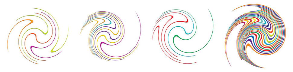 Poster -  Spiral, swirl, twirl, volute element. Whirlpool, whirlwind effect. Circular, radial lines with rotation