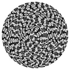 Poster - Abstract circle background with lines. Zigzag optical illusion art geometric backdrop.